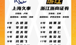 CBA总决赛G1参赛名单：怀特塞德缺席 孙铭徽出战