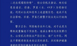 警方辟谣“上海突发地面塌陷”：罗某(女，49岁)，已被行拘