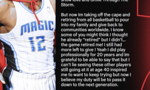 魔兽霍华德长文宣布退役 结束20年篮球职业生涯