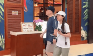 三亚酒店偶遇岳云鹏，瘦8斤脸小一圈差点认不出，14岁女儿近1米7身高太抢眼