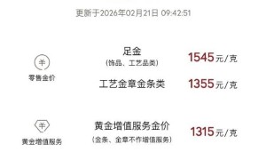 金价再度大涨，结婚五金起步价迈入10万元大关
