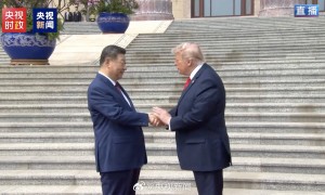 习近平与特朗普握手
